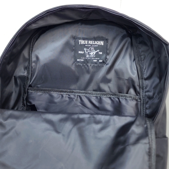True Religion Bags True Religion Black With Gold Logo Writing Backpack With Computer